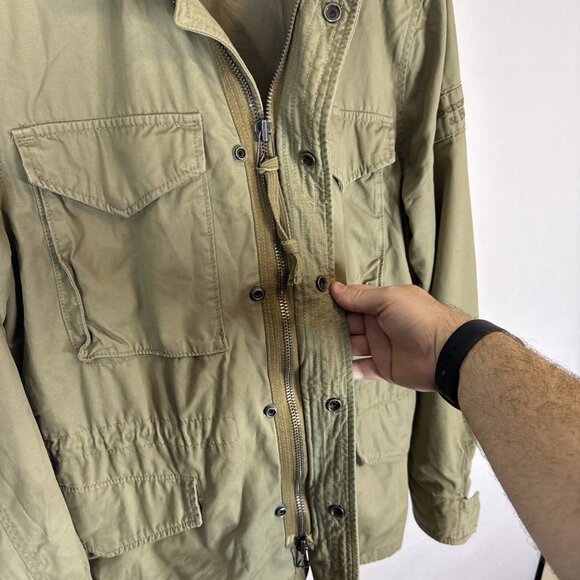 Abercrombie & Fitch Military Field Jacket Men’s M Olive Green 100% Cotton Y2K - Picture 5 of 8